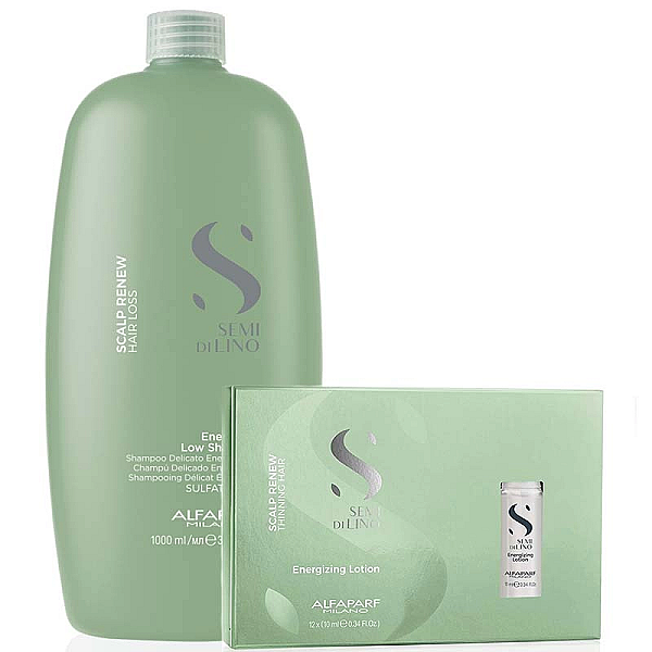 Pachet impotriva caderii parului semi di lino  alfaparf milano - sampon 1000ml, lotiune 12x10ml