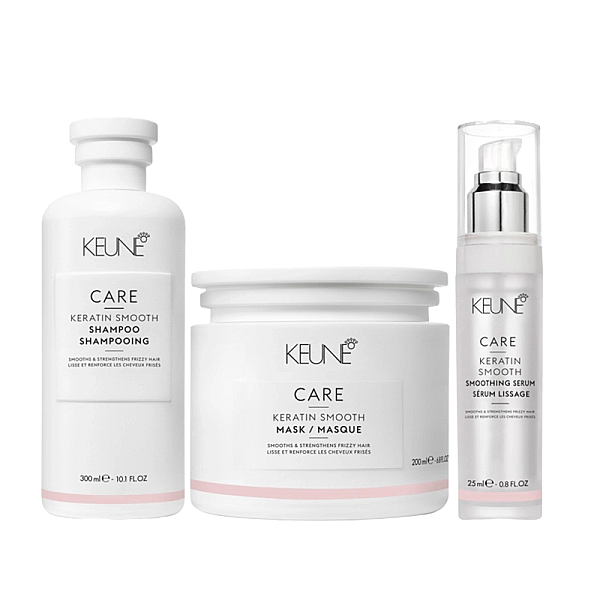 Pachet pentru netezire keratin smooth - sampon 300ml, masca 200ml, ser 25ml