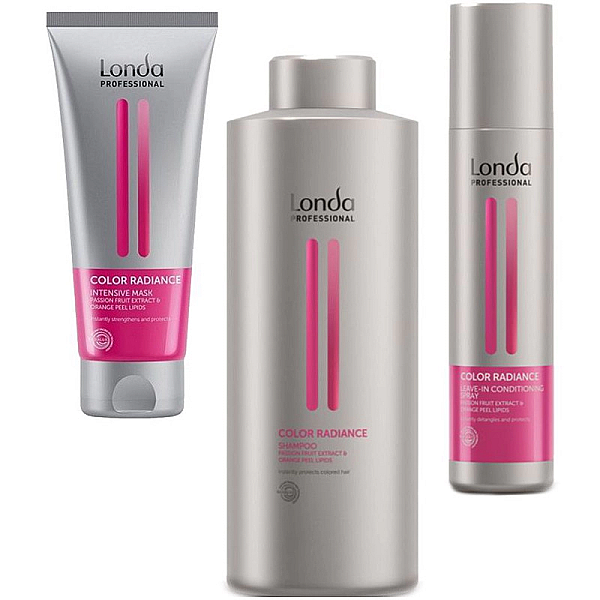 Pachet par vopsit londa p color radiance - sampon 1000ml, masca 200ml, spray leave in 250ml