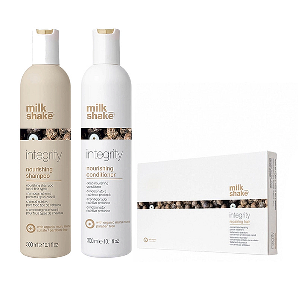 Pachet hidratare si reparare integrity system - sampon 300ml, balsam 300ml, fiole 8x10ml