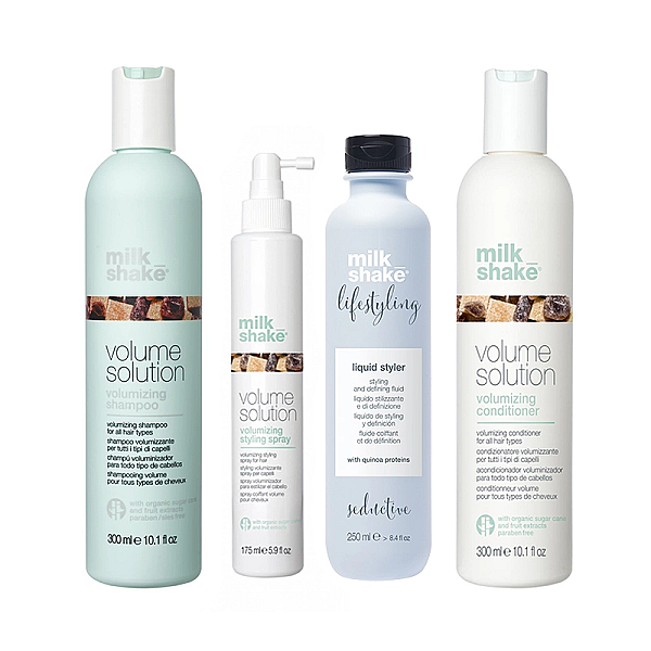 Pachet full volum sampon 300 ml, balsam 300 ml, liquid styler 250 ml, spray 175 ml