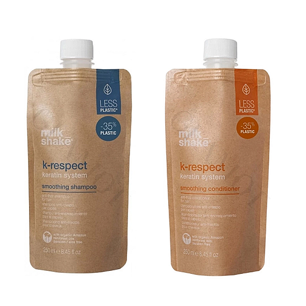 Pachet pentru netezirea parului cu keratina - sampon 250ml, balsam 250ml