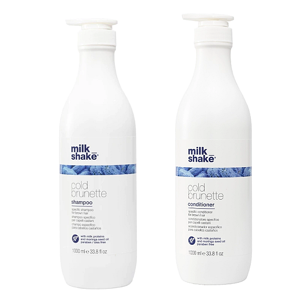 Pachet pentru par vopsit cold brunette - sampon 1000ml, balsam 1000ml