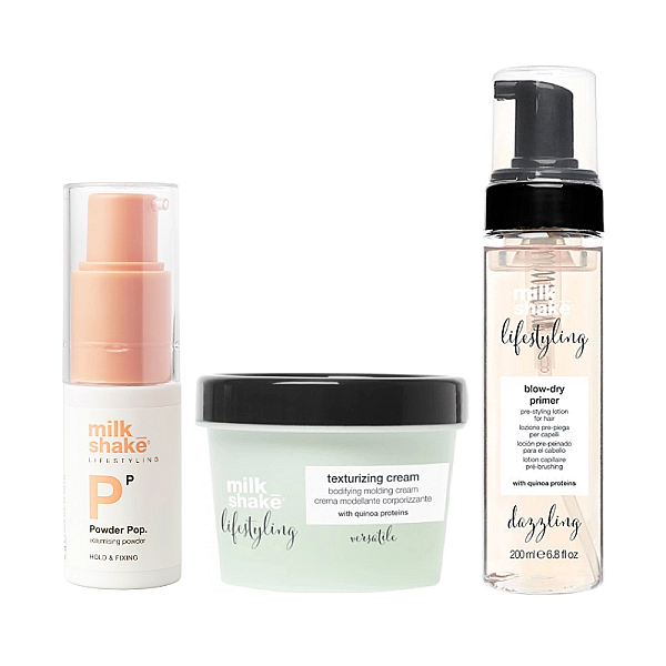 Pachet styling - blow dry primer 200ml, texturizing cream 100ml, powder pop