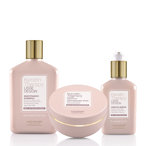 Pachet intretinere cu keratina sampon 250ml, masca 200ml, serum 125ml