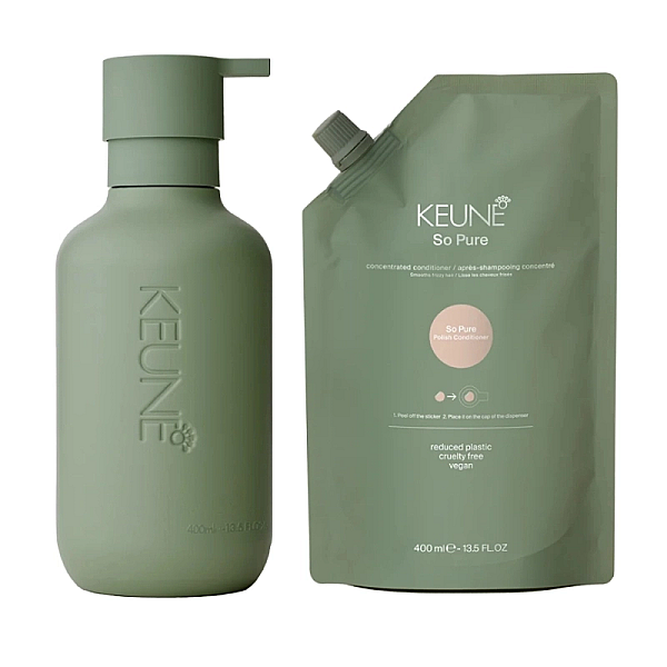 Kit so pure polish - dispenser, balsam anti-frizz pentru netezirea parului refill 400 ml