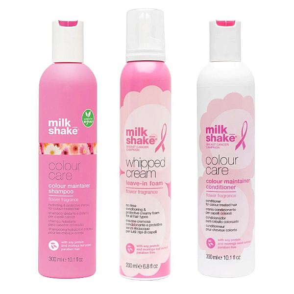 Pachet pentru par vopsit flower fragrance - sampon 300ml, balsam 300ml, spuma 200ml