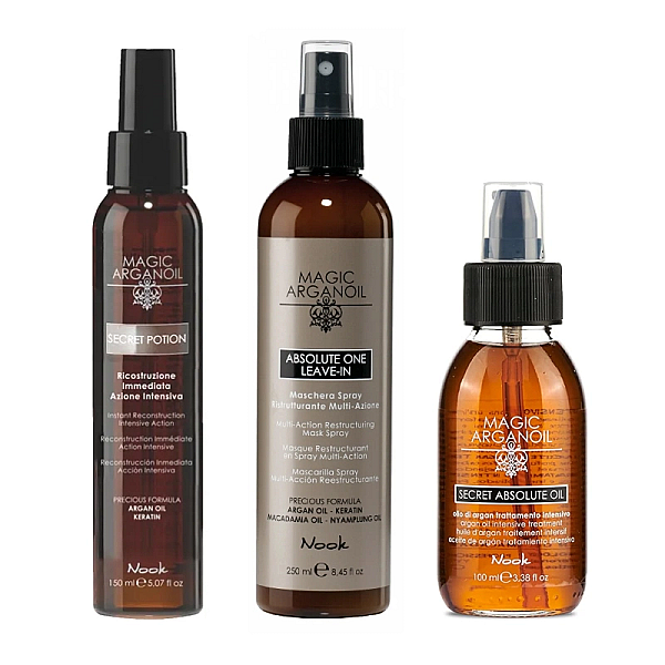 Pachet tratament secret, potion 150 ml, masca leave-in 250 ml, ulei de argan 100 ml 