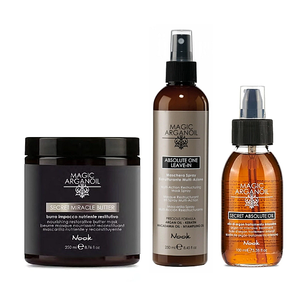 Pachet tratament intens secret unt miracle butter 250 ml, absolute one leave-in 250 ml, ulei 100 ml 