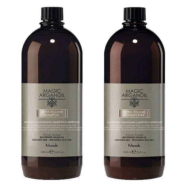 Pachet mare extra volum magic argan oil sampon 1000 ml, balsam 1000 ml 