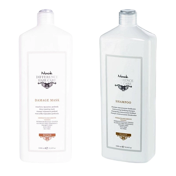 Pachet reconstructie difference hair care repair - sampon 1000ml, masca damage 1000ml