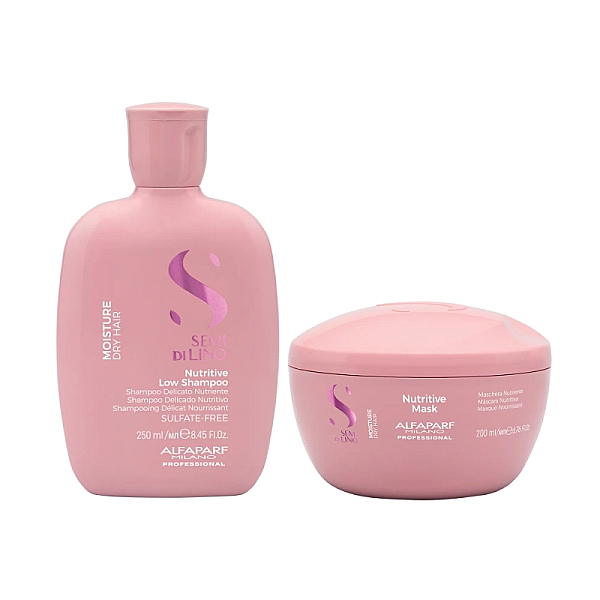 Pachet hidratant par uscat semi di lino - sampon 250ml, masca 200ml