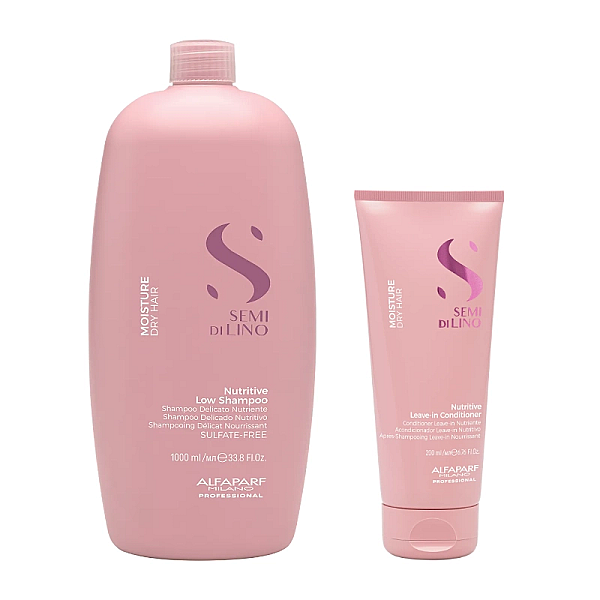 Pachet hidratant pentru par uscat semi di lino - sampon 1000ml, balsam 200ml