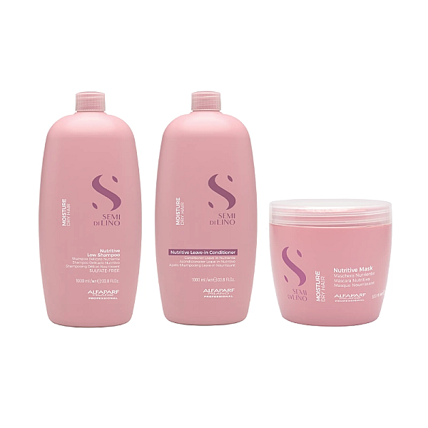 Pachet hidratare semi di lino moisture - sampon 1000ml, balsam 1000ml, masca 500ml