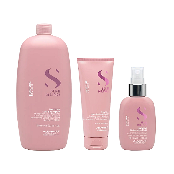 Pachet hidratare semi di lino - sampon 1000ml, balsam 200ml, fluid 125ml