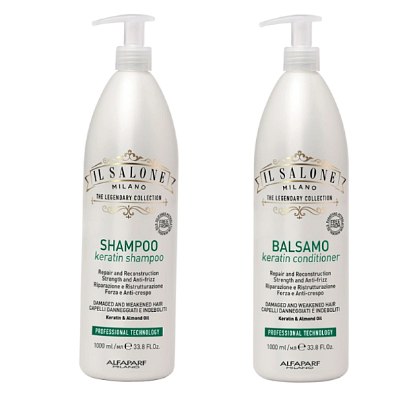 Pachet pentru par deteriorat il salone keratin - sampon 1000ml, balsam 1000ml