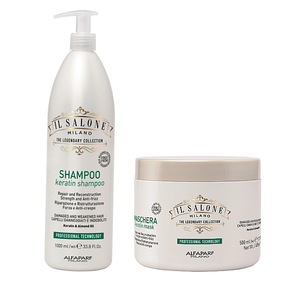 Pachet pentru par deteriorat il salone keratin - sampon 1000ml, masca 500ml