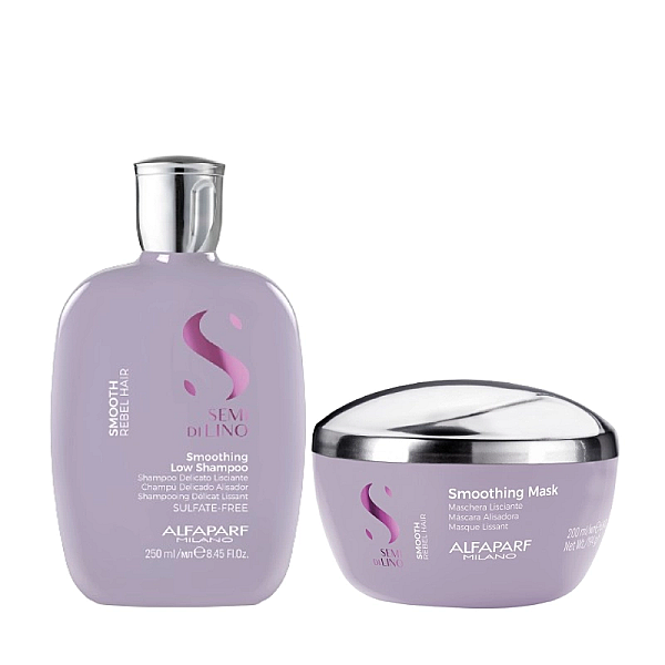 Pachet pentru netezire smoothing semi di lino - sampon 250ml, masca 200ml