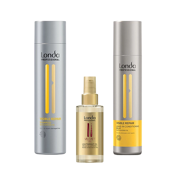 Pachet par degradat visible repair - sampon 250ml, balsam leave-in 250ml, ulei 30ml