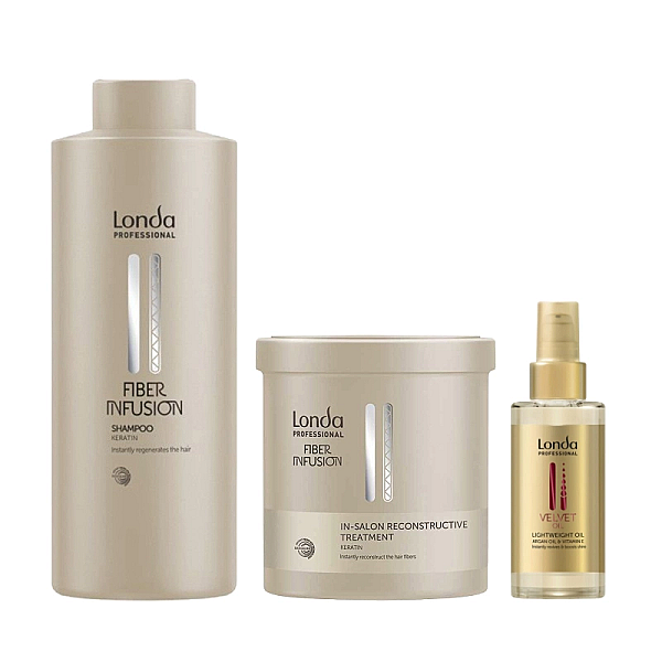 Pachet par deteriorat fiber infusion - sampon 1000ml, masca 750ml, ulei 100ml