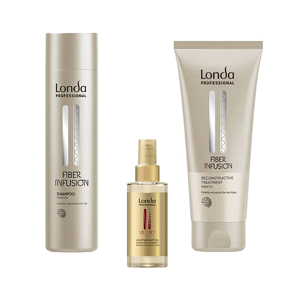 Pachet par deteriorat fiber infusion - sampon 250ml, masca 200ml, ulei 30 ml