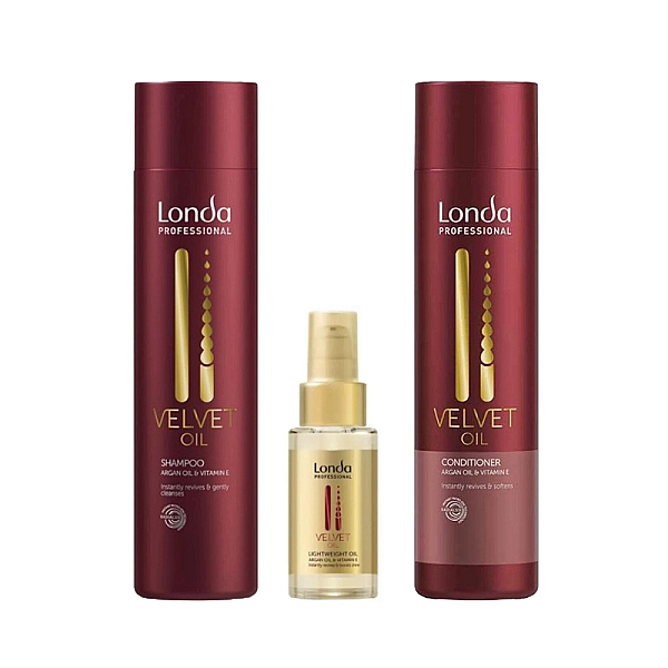Pachet pentru par uscat si normal velvet oil - sampon 250 ml, balsam 250ml, ulei 30ml