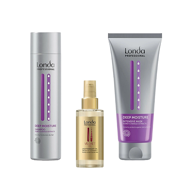 Pachet intens hidratant par uscat deep moisture - sampon 250ml, masca 200ml, ulei 30ml