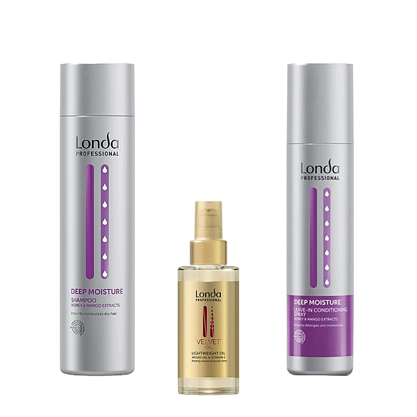 Pachet intens hidratant par uscat deep moisture - sampon 250 ml, balsam leave-in 250ml, ulei 30ml