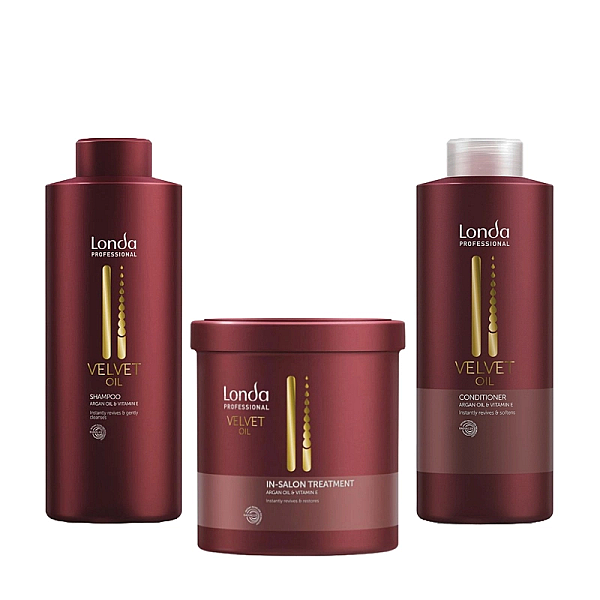 Pachet pentru par uscat si normal velvet oil - sampon 1000ml, balsam 1000ml, masca 750ml