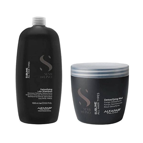Pachet detoxifiant semi di lino sublime detoxifying - sampon 1000ml, masca 500ml