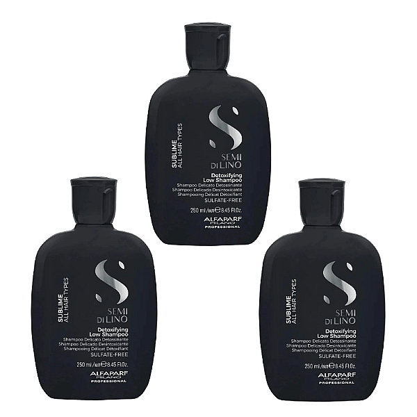 Pachet 3 x sampon detoxifiant pentru toate tipurile de par semi di lino detoxifying 250ml