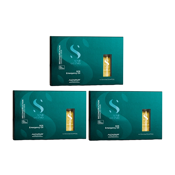 Pachet 3 x serum-tratament de reconstructie semi di lino sos emergency oil 6x13ml