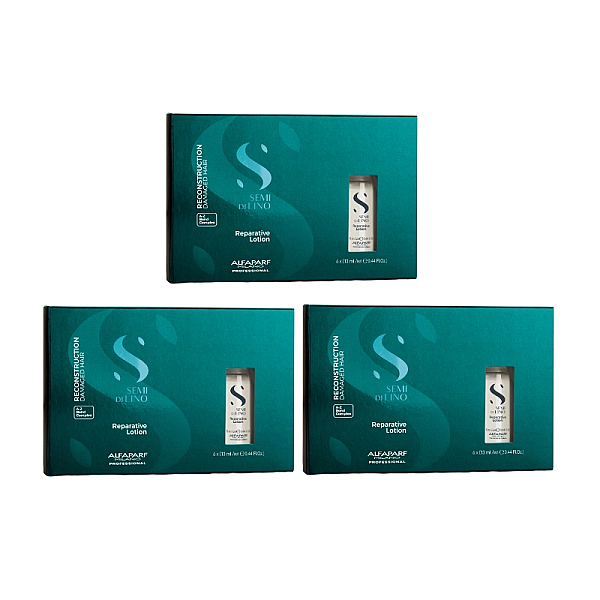 Pachet 3 x lotiune-tratament de reconstructie semi di lino reconstruction 6x13ml