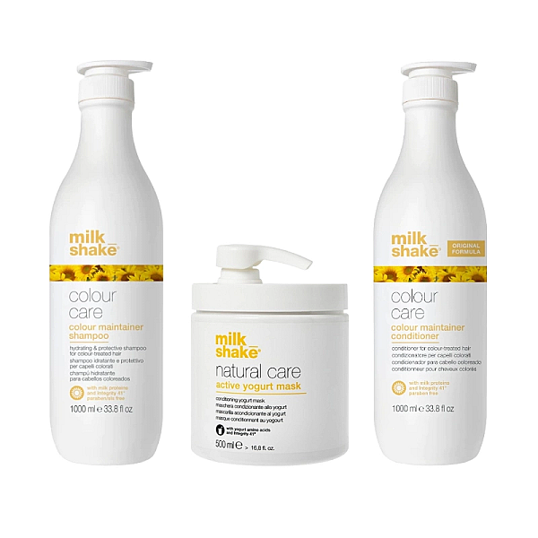 Pachet pentru mentinerea culorii color maintainer - sampon 1000ml, balsam 1000ml, masca yogurt 500ml