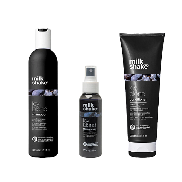 Pachet pentru par blond icy blond - sampon 300ml, balsam 250ml, spray toning icy 100ml