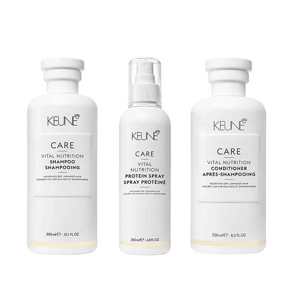 Pachet par uscat care vital nutrition - sampon 300ml, balsam 250ml, spray cu proteine 200ml