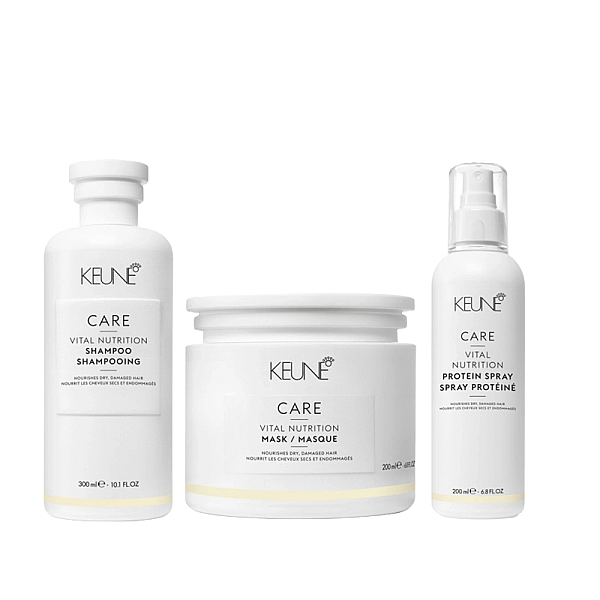 Pachet par uscat care vital nutrition - sampon 300ml, masca 200ml, spray cu proteine 200ml
