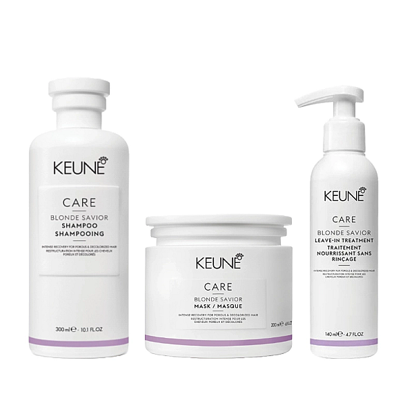 Pachet par blond care blonde savior - sampon 300ml, masca 200ml, tratament leave-in 140ml