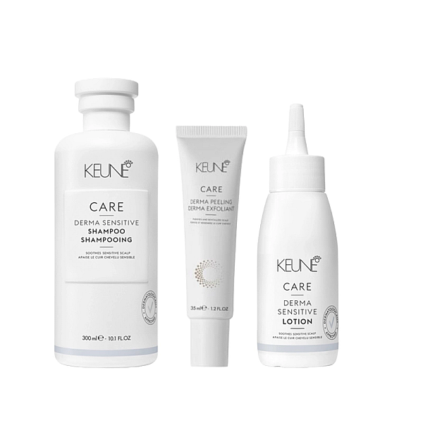 Pachet pentru scalp sensibil derma sensitive - sampon 300ml, lotiune 75ml, exfoliant 35ml