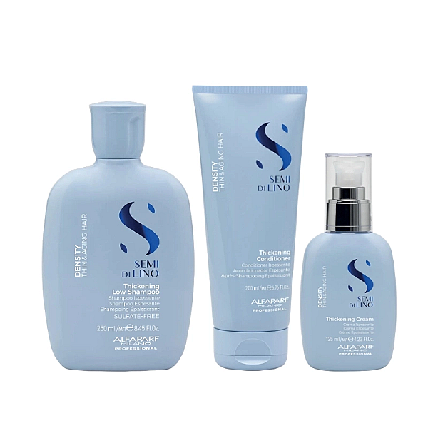 Pachet densificator pentru par subtire semi di lino - sampon 250ml, balsam 200ml, crema 125ml