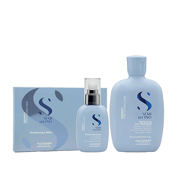 Pachet densificator pentru par subtire semi di lino - sampon 250ml, lotiune 6x13ml, crema 125ml