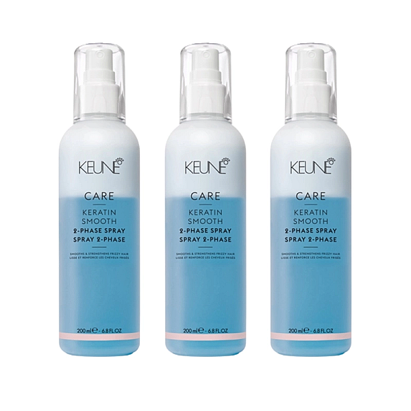Pachet 3 x spray bifazic pentru netezire keratin smooth 2 phase 200ml