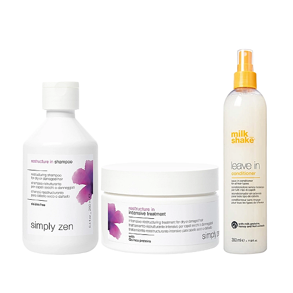 Pachet par deteriorat restructure in - sampon 250ml, masca 200ml, balsam leave-in 350ml