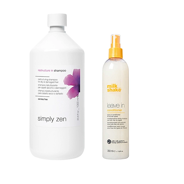 Pachet par deteriorat restructure in - sampon 1000ml, balsam leave-in 350ml
