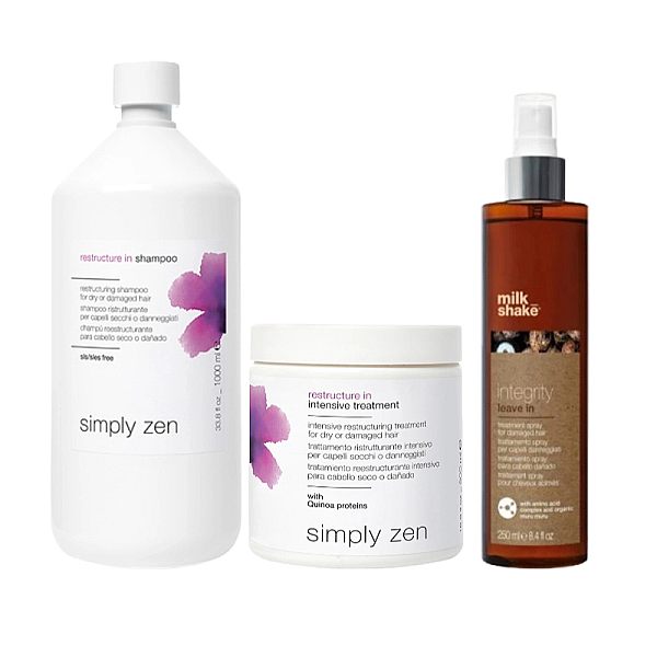 Pachet par deteriorat restructure in - sampon 1000ml, masca 500ml, tratament leave-in 250ml