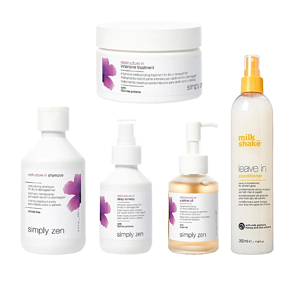Pachet restructure in - leave in 350ml, sampon 250ml, masca 200ml, lotiune 150ml, ulei 100ml