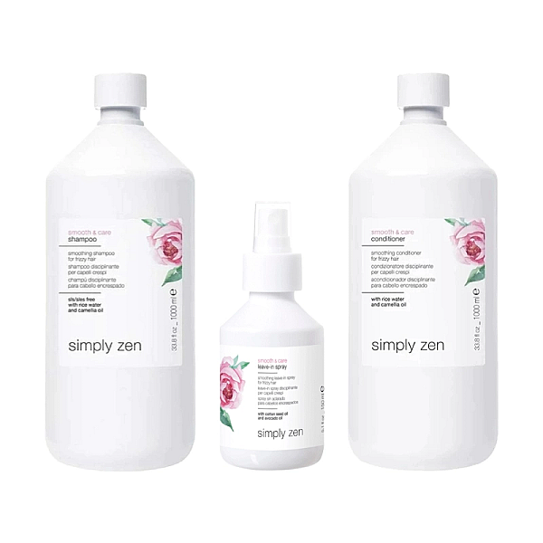 Pachet par indisciplinat smooth & care - sampon 1000ml, balsam 1000ml, tratament 150ml