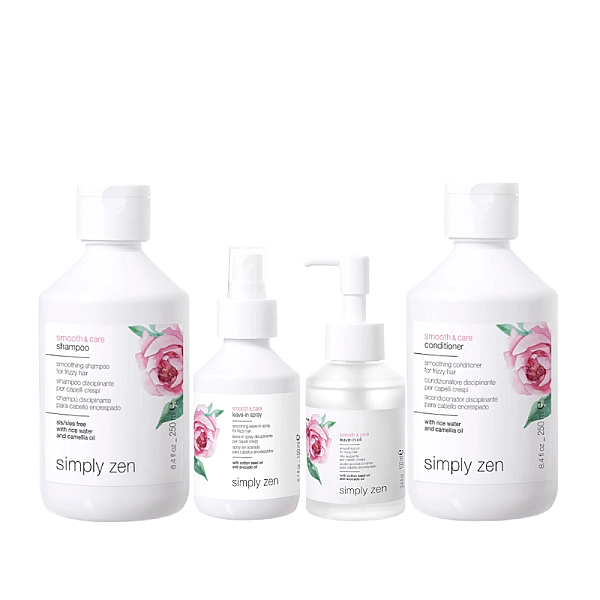 Pachet par indisciplinat smooth & care - sampon 250ml, balsam 250ml, tratament 150ml, ulei 100ml