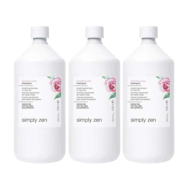 Pachet 3 x sampon pentru par indisciplinat smooth & care 1000ml