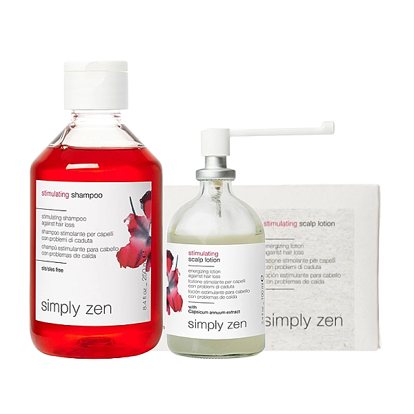 Pachet impotriva caderii parului stimulating - sampon 250ml, lotiune 100ml, fiole 8x6ml